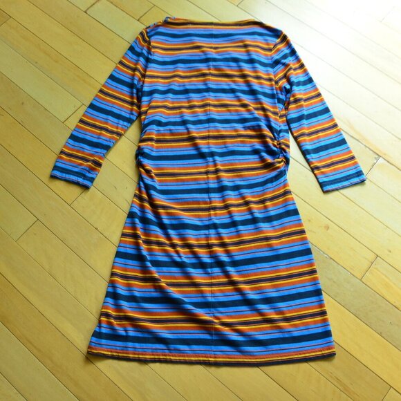 Patagonia Hatty Stripe Kamala Cowl Neck Dress Size L - Picture 10 of 13